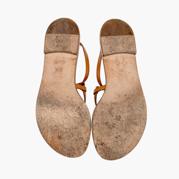 Louis Vuitton South Beach Cross Sandals Size 38.5 US 8.5 Brown Flat LV Leather - Picture 13 of 15